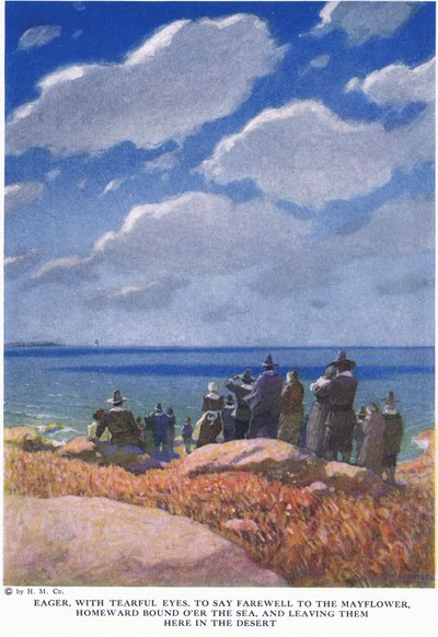 Eager, with Tearful Eyes, to Say Farewell to the Mayflower by Newell Convers Wyeth